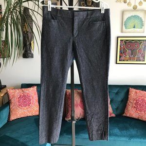 BANANA REPUBLIC sz 4 Chambray Denim Blue Stretch Sloan Cropped Pants